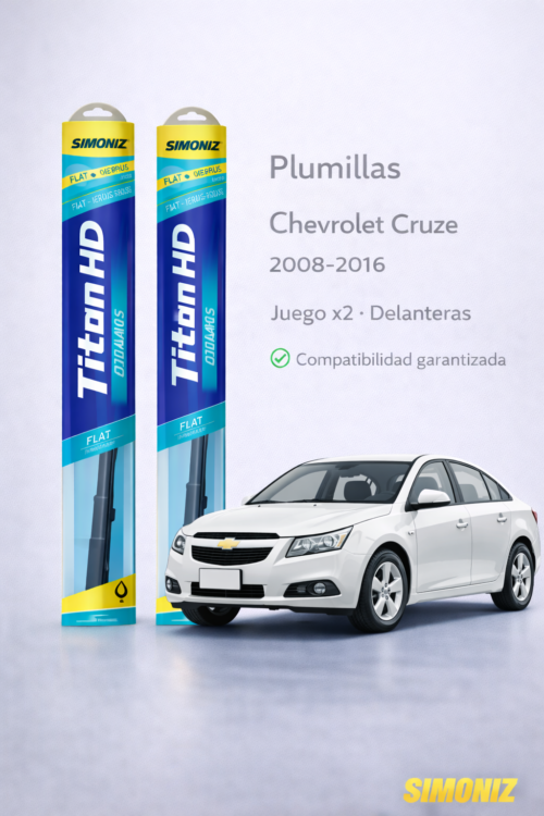 PLUMILLAS DELANTERAS  CHEVROLET CRUZE 2009 -2016 TITAN JUEGO X2