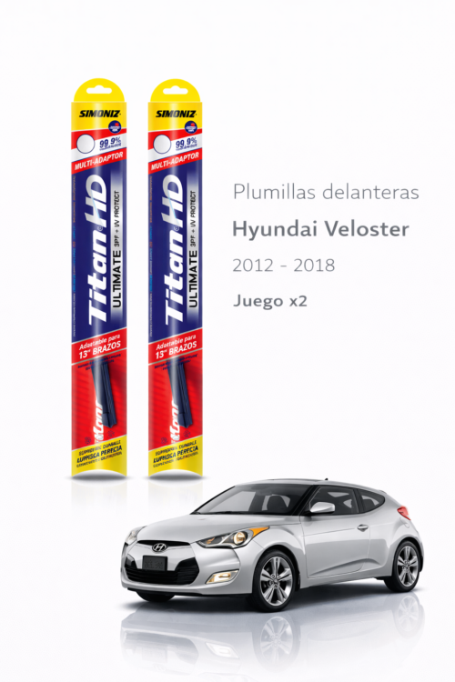 PLUMILLAS DELANTERAS HYUNDAI VELOSTER TITAN ULTIITED MULTI ADAPTADOR / JUEGO x2