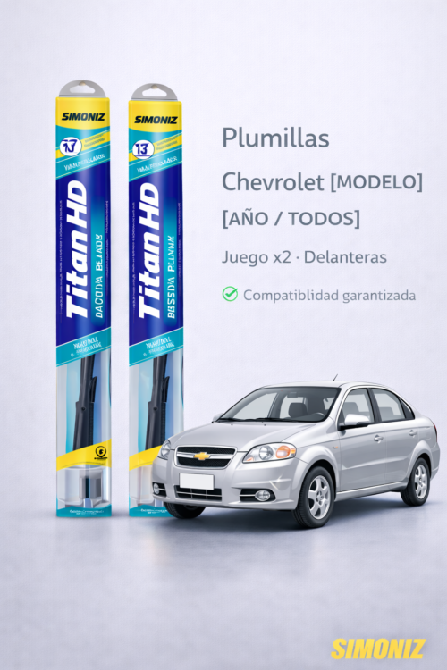 PLUMILLAS DELANTERAS   CHEVROLET  AVEO 2005..TITAN /JUEGO X2