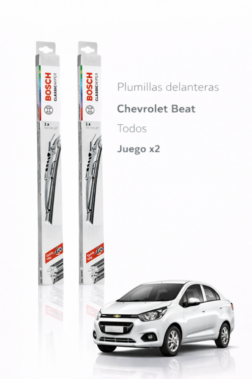 PLUMILLAS DELANTERAS  CHEVROLET. BEAT  2018…/BOSCH CLASSIC JUEGO X2
